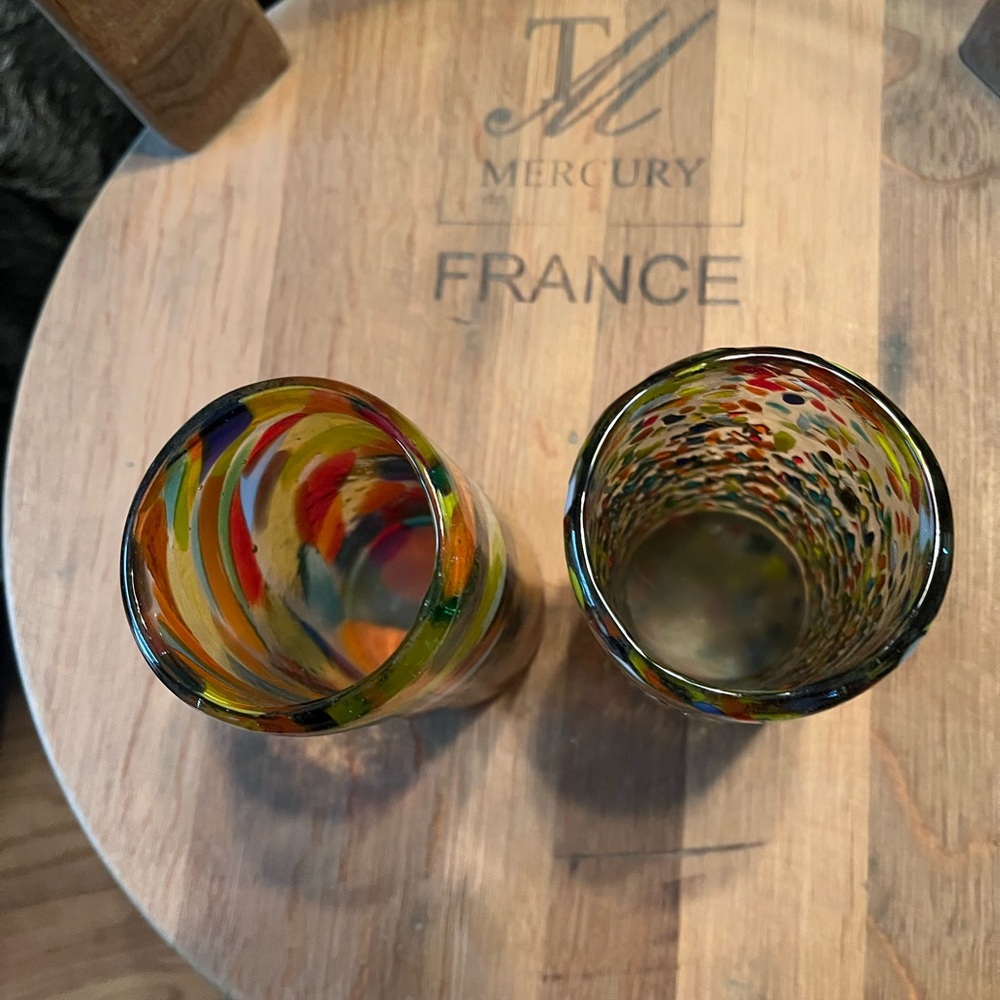 Vibrant Multicolor Mexican Glass. Set of 2 beautiful fairy lamp - Picture 8 of 8